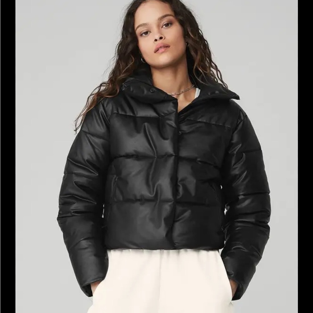Alo Faux Leather Gold Rush Puffer
